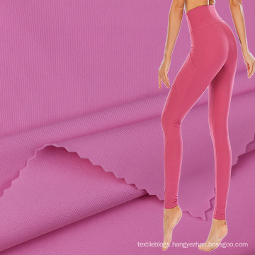 free cutting polyester compression fit stretch interlock yoga pants fabric